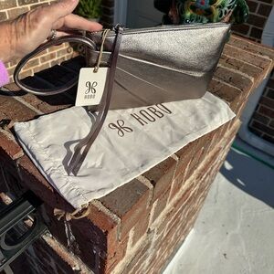 HOBO Metallic Silver/Bronze Wristlet